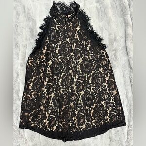 NWT eesome black lace halter neck top